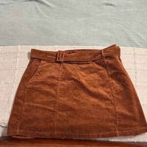 Eloquii Rust Corduroy Mini Skirt